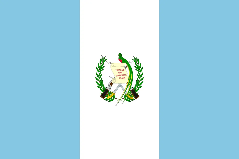 Flagget til Guatemala gjenspeiler assosiasjonen til Stillehavet og Atlanterhavet.