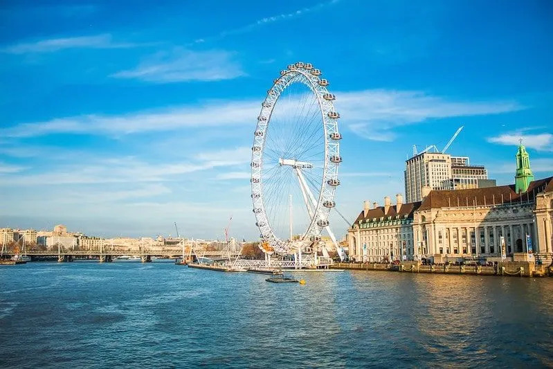 London Eye ja Thamesi jõgi. 
