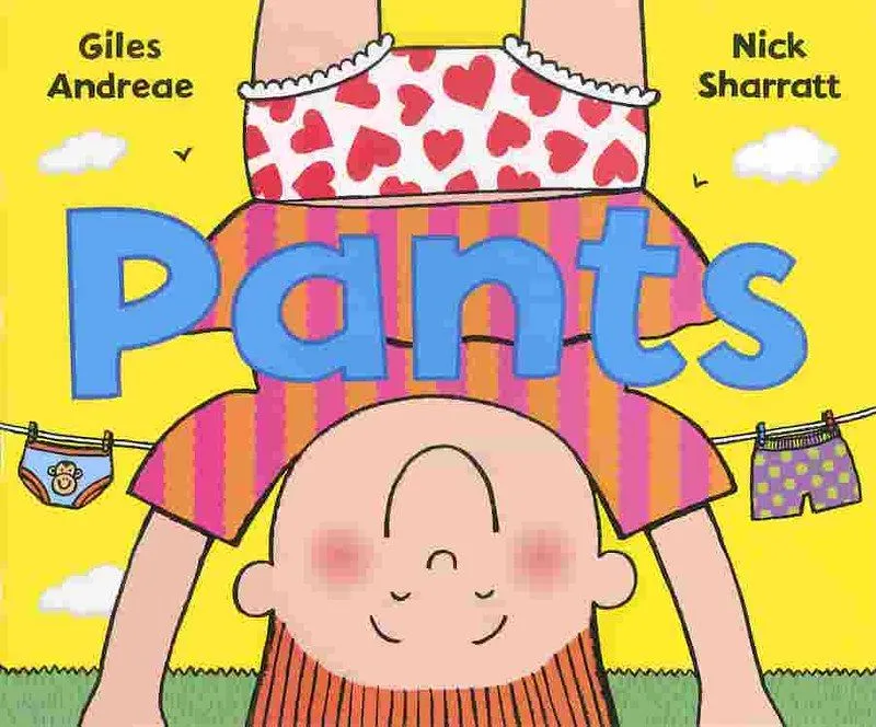 Cover of Pants: mladá dívka s úsměvem visící vzhůru nohama s odkrytými spodky.