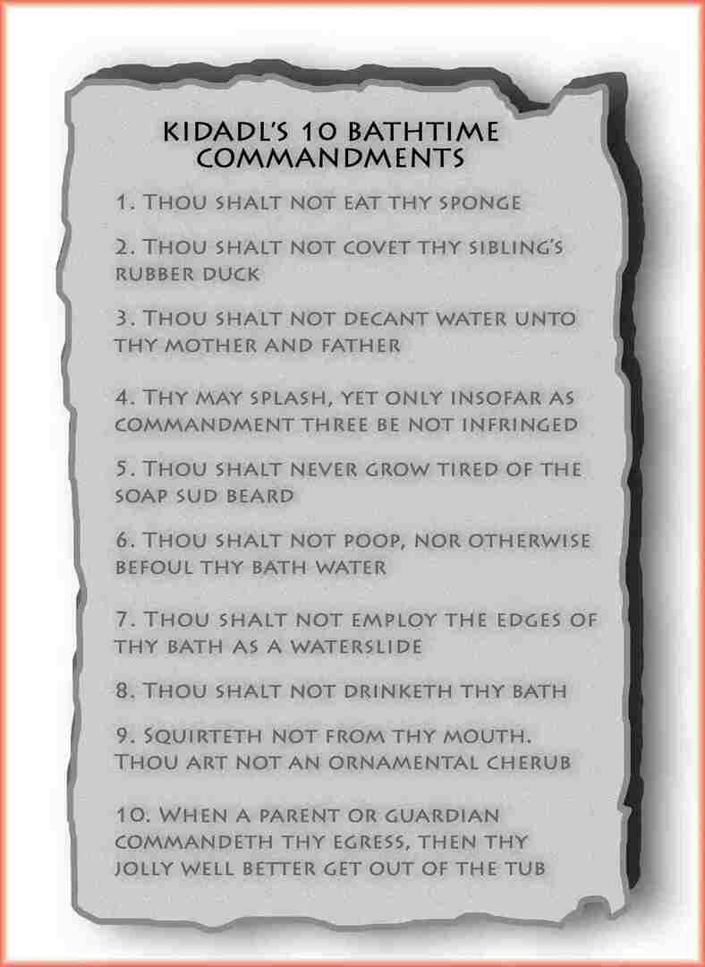 Les 10 commandements du bain de Kidadl